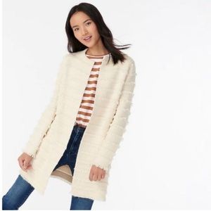J. Crew Juliette Collarless Sweater-Blazer with Fringe Stripe